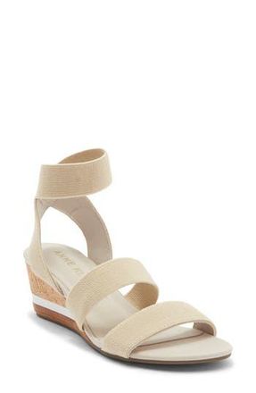 Anne Klein Barnett Wedge Ankle Strap Sandal in Natural at Nordstrom Rack, Size 8.5