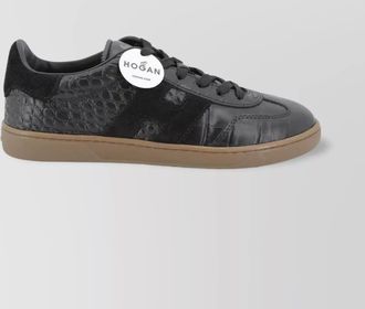 Hogan leather crocodile-print sneakers