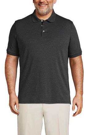 Lands End Short Sleeve Cotton Supima Polo Shirt in Dark Charcoal Heather at Nordstrom, Size Xx-Large