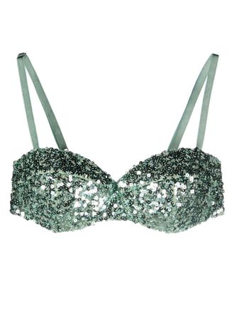 Moschino Reggiseno con scollo a cuore - Verde