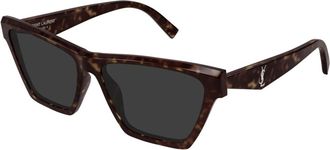Saint Laurent Cat-eye Zonnebril - unisex - Zonnebrillen - Bruin - 58 MM - Nylon - Accessoires