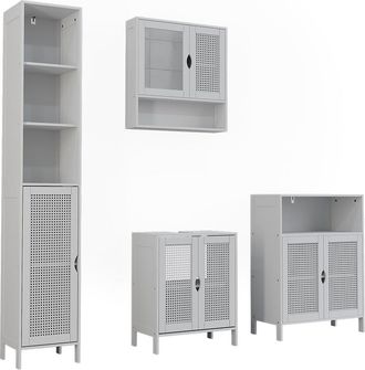 Vicco Conjunto De Muebles De Ba&ntilde;o Liora, Blanco, 4 Partes, Vicco