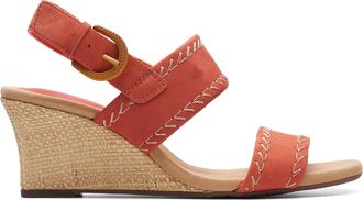 Clarks Womens Kyarra Rose Wedge Sandal, Blush Nubuck, 5.5 UK