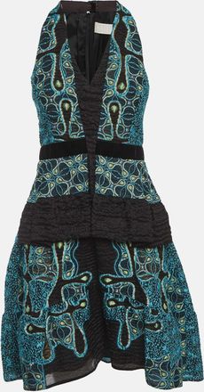 Peter Pilotto Black Jacquard Tiered Mini Dress