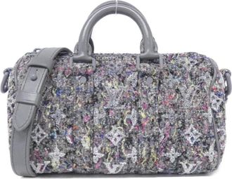 Louis Vuitton Gray Felt Wool Boston Bag (Pre-Owned)