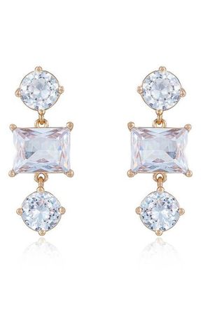 Ettika Cubic Zirconia Drop Earrings in Gold at Nordstrom