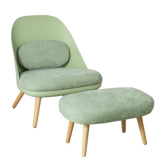 SoBuy Sill&oacute;n Con Taburete Reposapi&eacute;s Con Patas De Haya Sill&oacute;n De Relax Verde Fst63-gr Sobuy Es