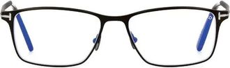 Tom Ford Rectangle Full Rim Matte Gunmetal Eyeglasses - Gray