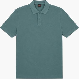 HUGO BOSS Mens BOSS Prime Cotton Pique Polo Shirt Green - Size: 44
