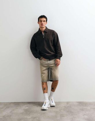 Carhartt Work in Progress Lambert - Felpa stile polo marrone slavato