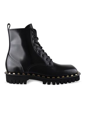 Balmain Laarzen van lakleer met studs Zwart
