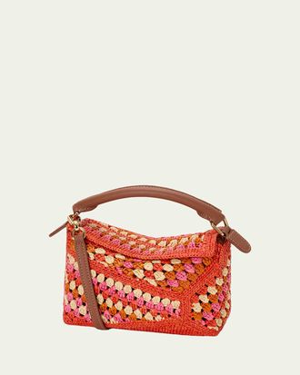 Loewe x Paulas Ibiza Puzzle Crochet Raffia Top-Handle Bag