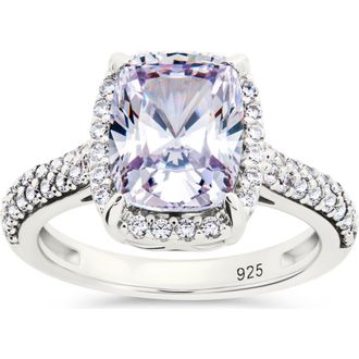 Sterling Forever Radiant Cut Cubic Zirconia Ring in Silver at Nordstrom, Size 6