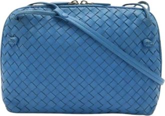 Bottega Veneta Pre-owned Intrecciato Pochette - Dames - Vintage Schoudertas - Blauw - ONE Size - Leer - Vintage