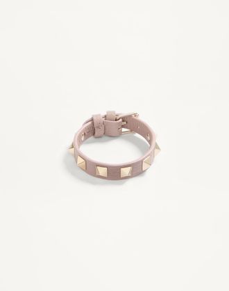 Valentino Garavani Bracciale Rockstud In Pelle Donna POUDRE UNI
