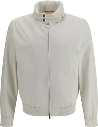Brunello Cucinelli Off White Solid Hood Jacket