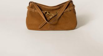 Miu Miu Aventure Suede Bag, Woman, Oak