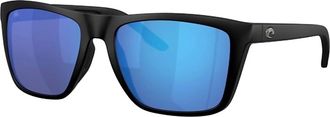 Costa Mens Mainsail Xl Sunglasses In Matte Black Blue Mirror