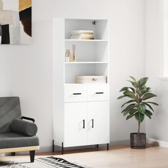 vidaXL Vidaxl - Aparador Alto Madera Contrachapada Blanco 69,5x34x180 Cm