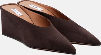 Alaia Ala&iuml;a Cube suede wedge mules