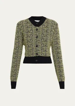 Brandon Maxwell Aubrey Melange Knit Cardigan