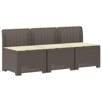 vidaXL Divano Da Giardino 3 Posti Con Cuscini In Look Rattan 3 Posto Vidaxl