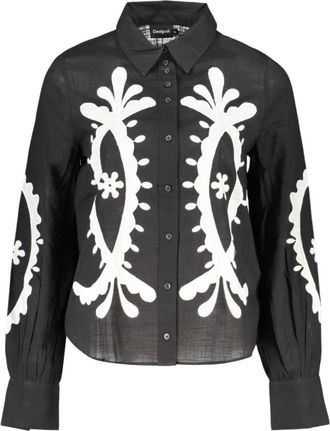 Desigual Flora Shirt met Lange Mouwen - Dames - Overhemden - Zwart - XS - Overhemden