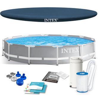 Intex Piscina De Jard&iacute;n Con Estructura De 366 X 76 Cm, 4 En 1, Intex 26712