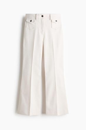 H&M Flared Ankle-length Trousers in White at Nordstrom, Size 10