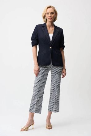 Joseph Ribkoff Millennium Geometric Flare Pull-On Pants In Navy Print