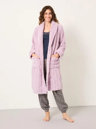 Fat Face FatFace Lilac Purple Cosy Textured Dressing Gown