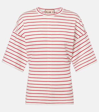 Plan C Striped cotton jersey T-shirt