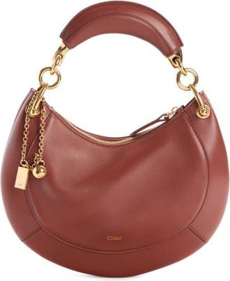 Chlo&eacute; Banana Leather Hobo Bag in Blushy Brown at Nordstrom