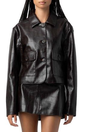 Blank NYC Embossed Faux Leather Jacket in Inner Drive at Nordstrom, Size Large