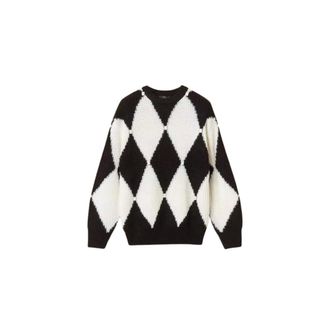 Twinset Intarsia Gebreide Trui met Cabochons - Dames - Truien - Veelkleurig - Maat: XS Wol