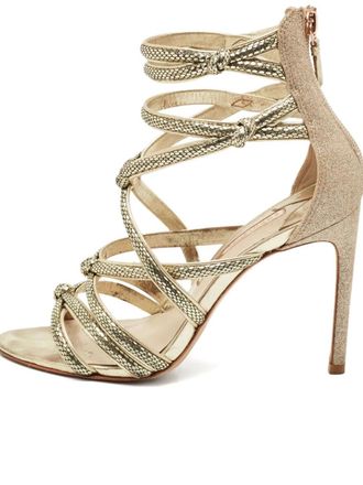 Sophia Webster pre-owned 110mm Freya leather sandals - women - Patent Calf Leather/Calf Leather/Calf Leather - 38 - Gold