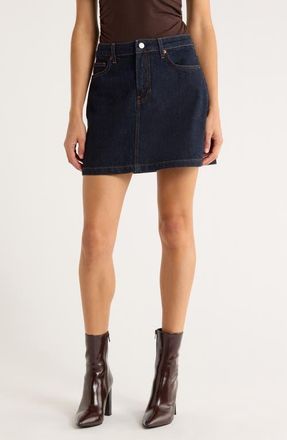 Reformation Rue High Waist Denim Miniskirt in Ondine at Nordstrom, Size 25