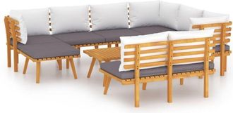 vidaXL Muebles De Jard&iacute;n 9 Piezas Con Cojines Madera Maciza De Acacia Vidaxl