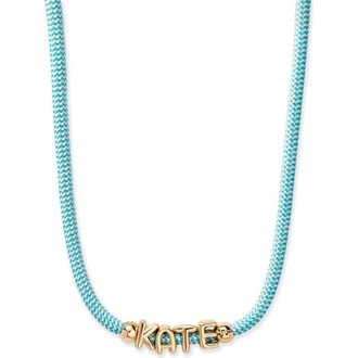 Brook & York Breezy Name Necklace in Gold/teal at Nordstrom