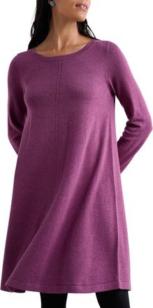 Seasalt Cornwall Long Sleeve Organic Cotton A-Line Sweater Dress in Spring Heather at Nordstrom, Size 12 Us