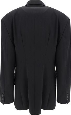 Balenciaga Double-Breasted Wool Blazer - Black