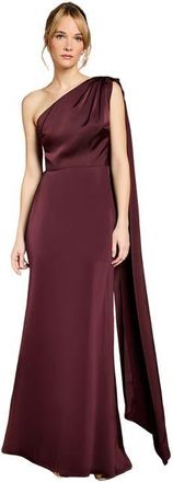 Coast One Shoulder Maxi Dress in Espresso at Nordstrom, Size 6