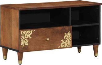 vidaXL Gabinete De Tv Marr&oacute;n 80 X 33.5 X 46 Cm Madera Maciza De Mango Vidaxl