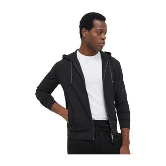 Emporio Armani Hoodies & sweatvesten, Heren, Zwart, L, Katoen, Ponte-di-Roma Zip Hoodie