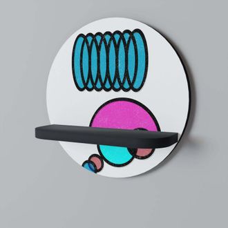 OEM Geometric Rhapsody Estante Redondo Negro