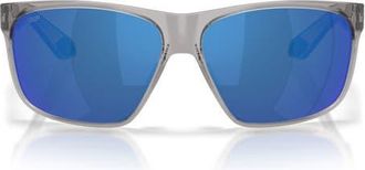 Costa Trades 60mm Polarized Square Sunglasses in Gray Crystal /Blue 580P at Nordstrom