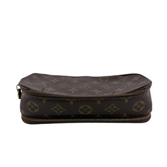 Louis Vuitton Monogram Brown Leather Pouch (Pre-Owned)