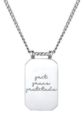 Mantra Grit Grace Gratitude - Necklace in Silver at Nordstrom