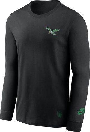 Nike Philadelphia Eagles Double Rewind Nike Mens Dri-FIT NFL Long-Sleeve T-Shirt in Black | NKAC00AQ86-YKP