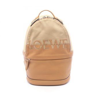 Loewe Beige Brown Canvas Leather Backpack Handbag (Pre-Owned)
